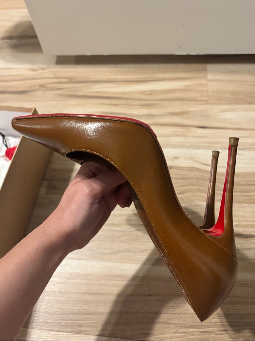 CHRISTIAN LOUBOUTIN Nappa Kate 100 Pumps 36 Nude - Picture 8 of 8